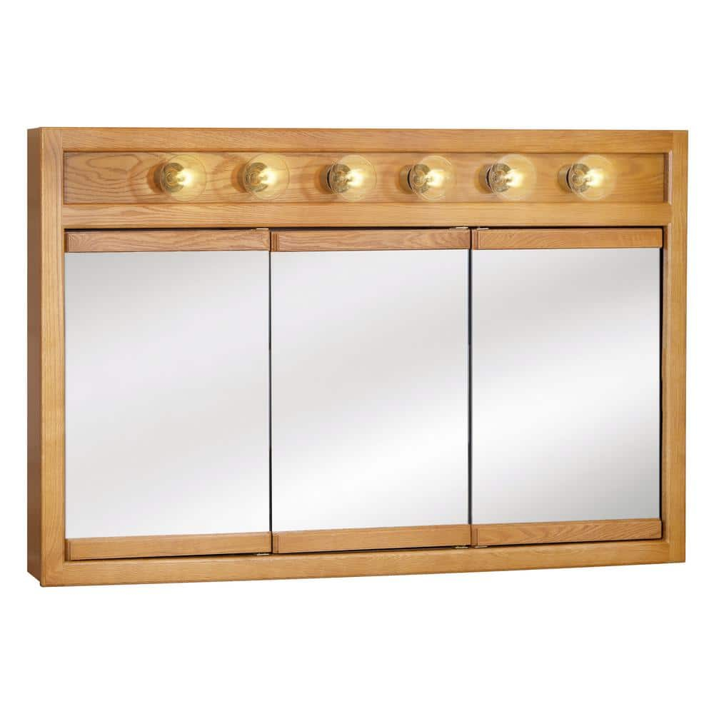 Richland 48-Inch Lighted Wood Medicine Cabinet in Nutmeg Oak