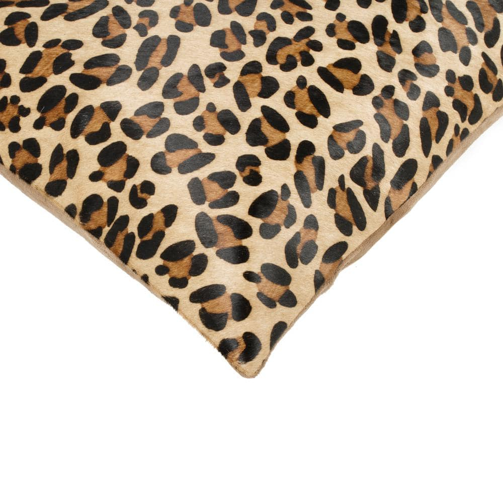 Natural Torino Togo Cowhide Pillow Leopard 18x18 1-Piece