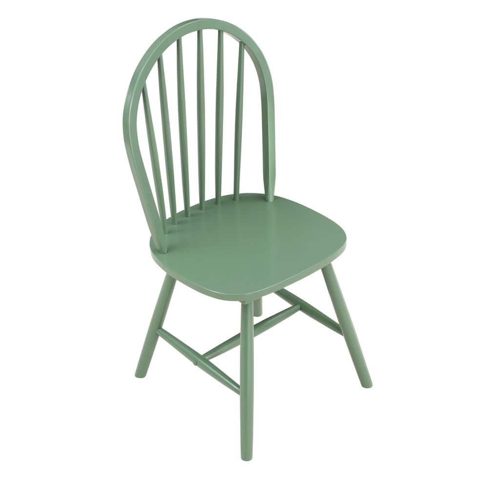 Boraam Carolina Rubberwood Equestrian Green Dining Room Chairs – Set of 2