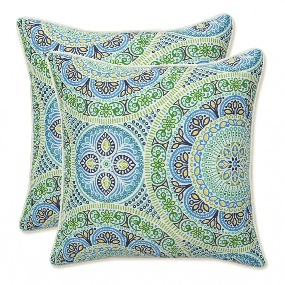 Delancey Abstract Indoor/Outdoor Reversible Throw Pillow (Set of 2)