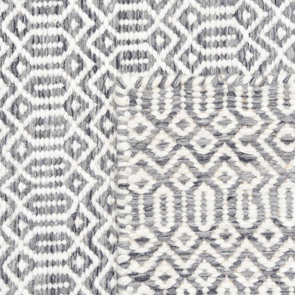 Slate Geometric Flat Woven Wool 9' x 12' Area Rug