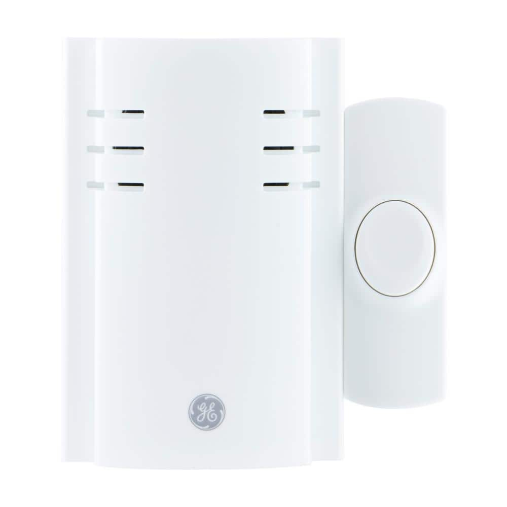 GE Wireless Doorbell Kit, Plug-In, 2 Melodies, 1 Push Button, White, 19298