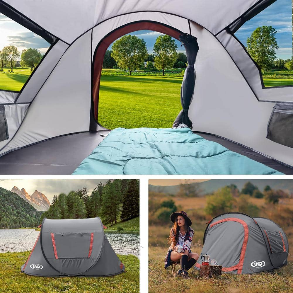 Pop-up Tent,2 Person Camping Tent,Instant Portable Beach Tent,Easy Pop Up Shade Tents 2 Doors for Camping Hiking & Traveling with Carrying Bag