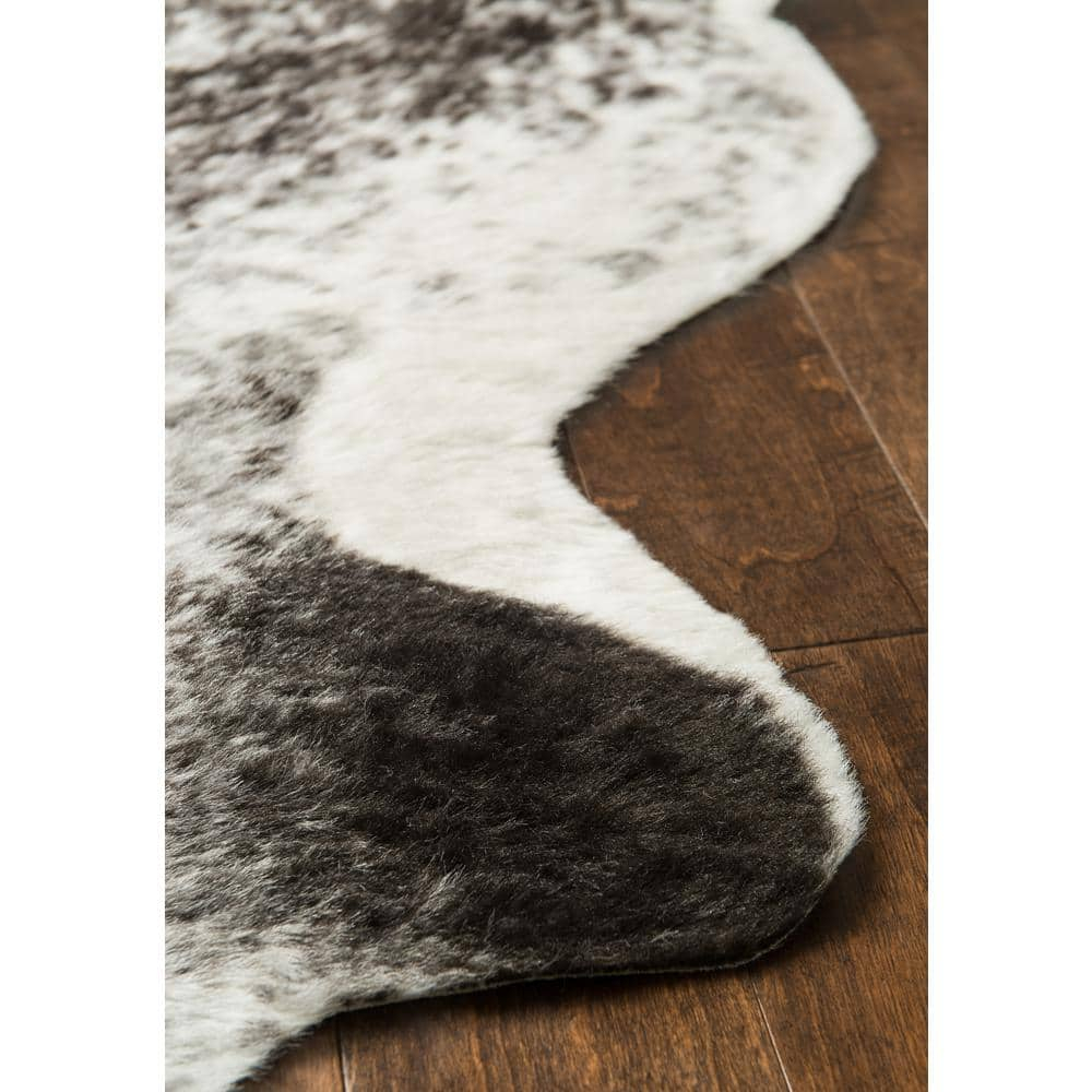 Loloi II Grand Canyon Faux Cowhide Ivory / Charcoal Area Rug