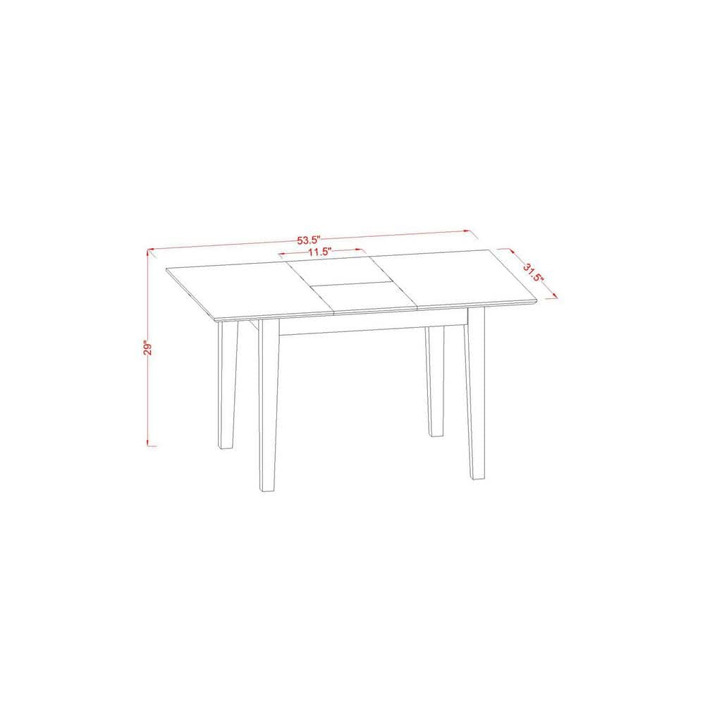 Mahogany Asian Hardwood Dining Table Set with Brown Slat Back Chairs