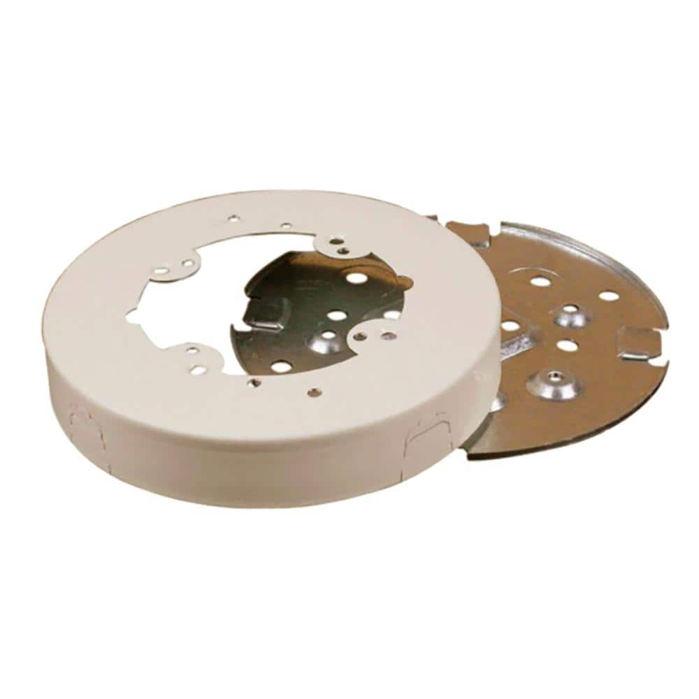 Ivory Round Ceiling Electrical Box with Knockouts