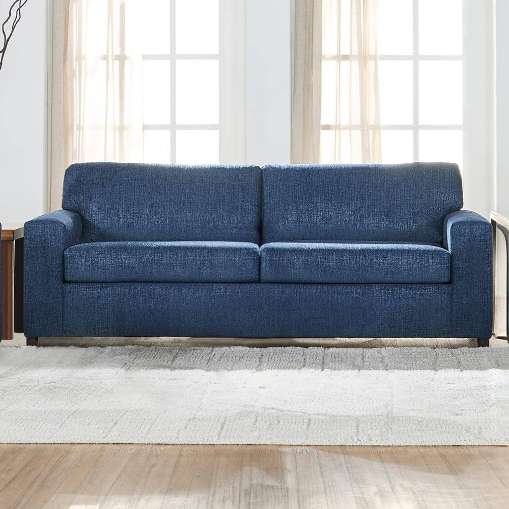 New Classic Furniture Kylo Polyester Fabric 3-Seater Sofa in Blue