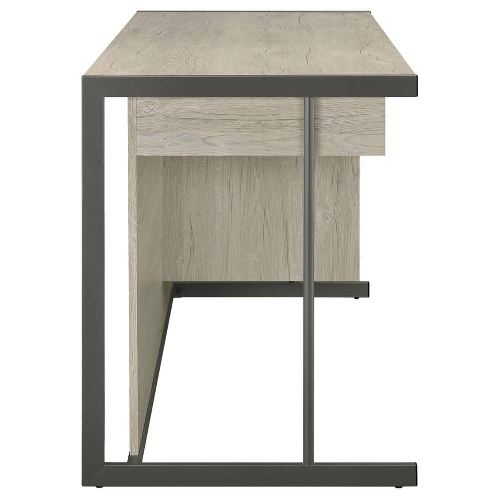 Coaster Loomis 4-drawer Modern Wood Office Desk in Whitewashed Gray