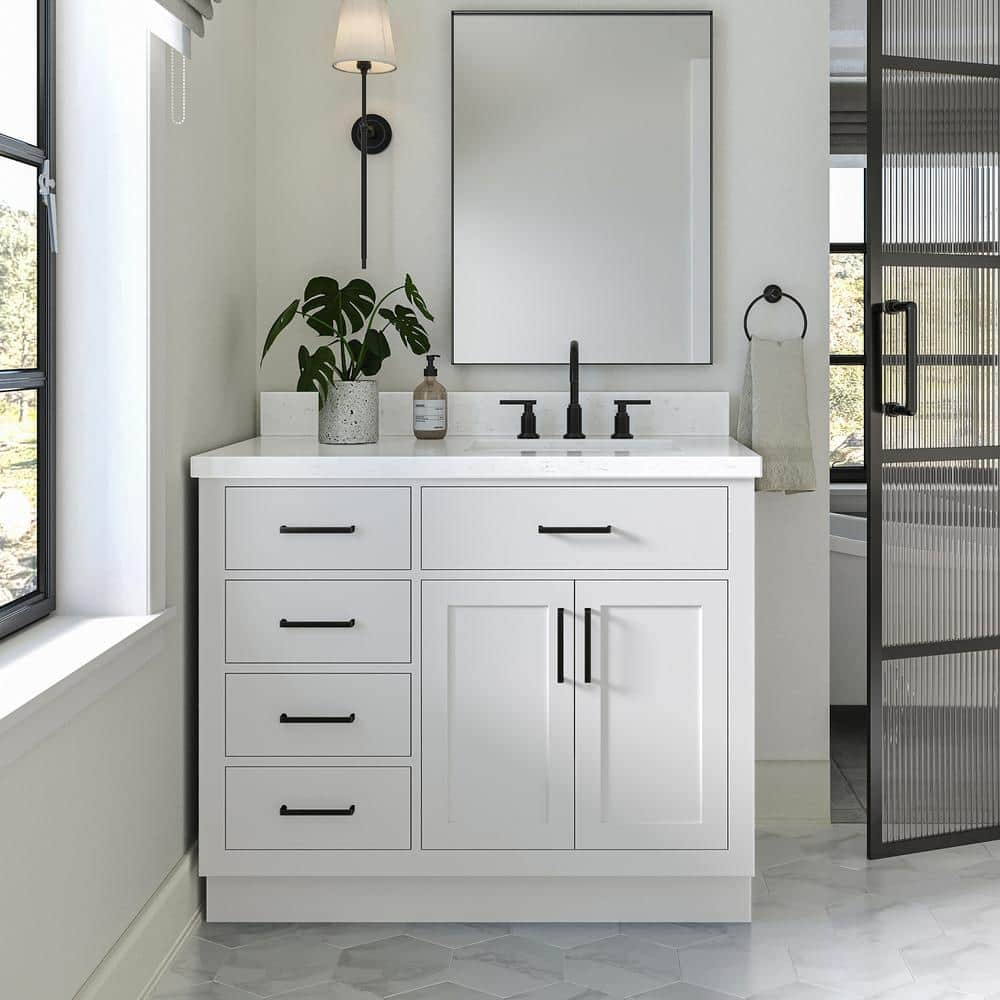 Ariel T042srcqrvo Hepburn 42" Free Standing Single Basin Vanity Set - White