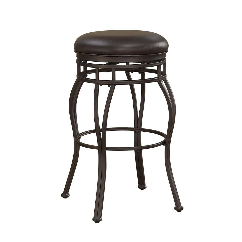American Woodcrafters Villa 34" Backless Tall Bar Stool in Taupe Gray