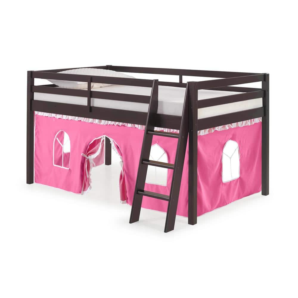 Alaterre Roxy Junior Loft - Espresso with Pink and White Bottom Tent