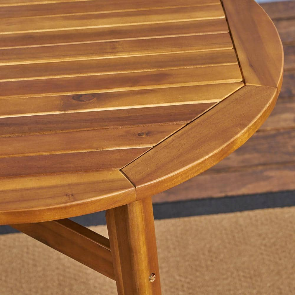 Jaxson Outdoor 39" Bar Height Acacia Wood Patio Table, Teak