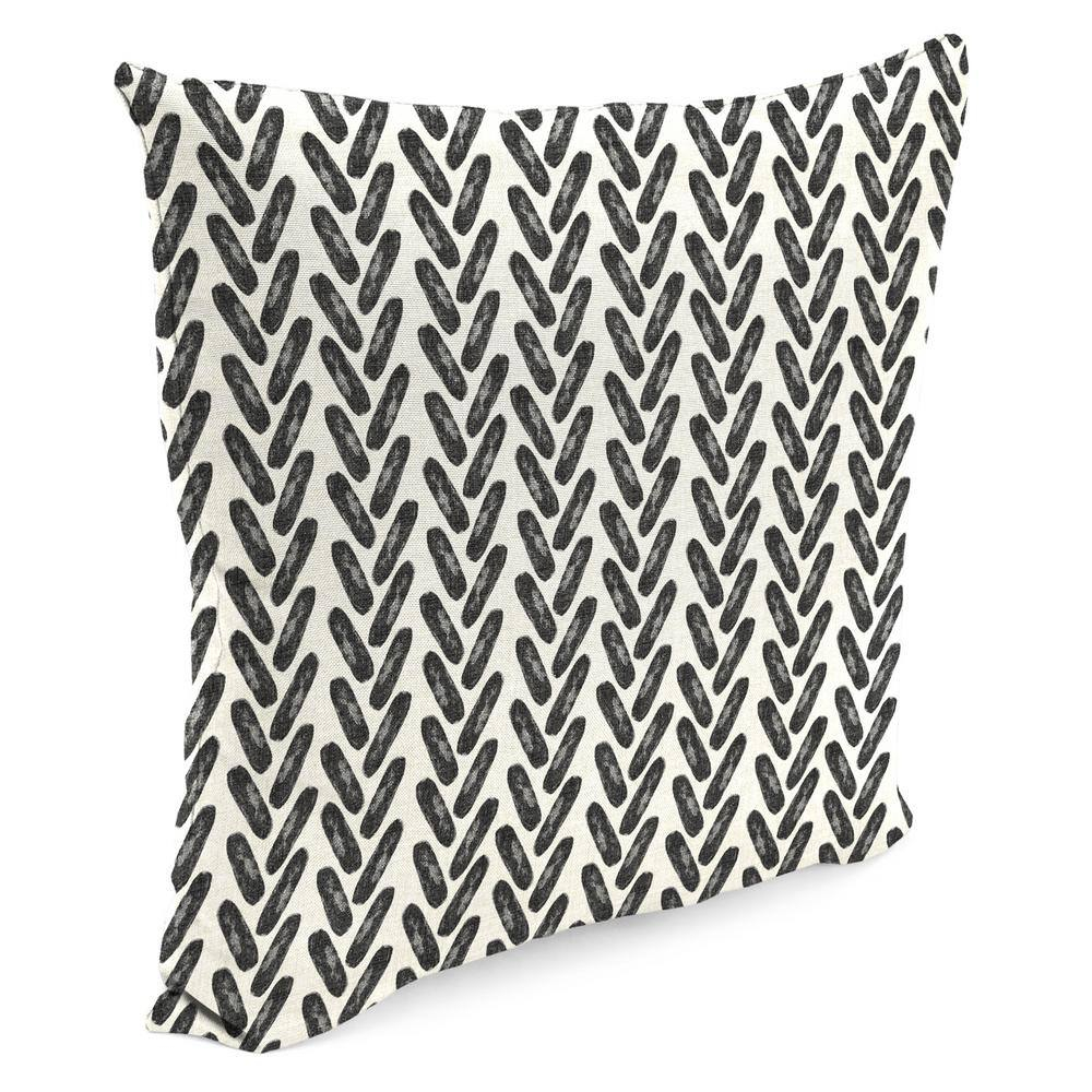 Jordan Manufacturing 16" x 16" Hatch Black Chevron Square Outdoor Throw Pillow (2 Pack)