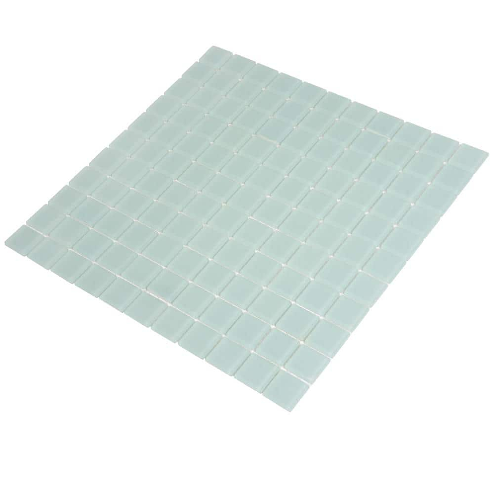 10 pack Blizzard Blue 11.8 in. x 11.8 in. 1 in. x 1 in. Matte Finished Glass Mosaic Floor and Wall Tile (9.67 sq. ft./Case)