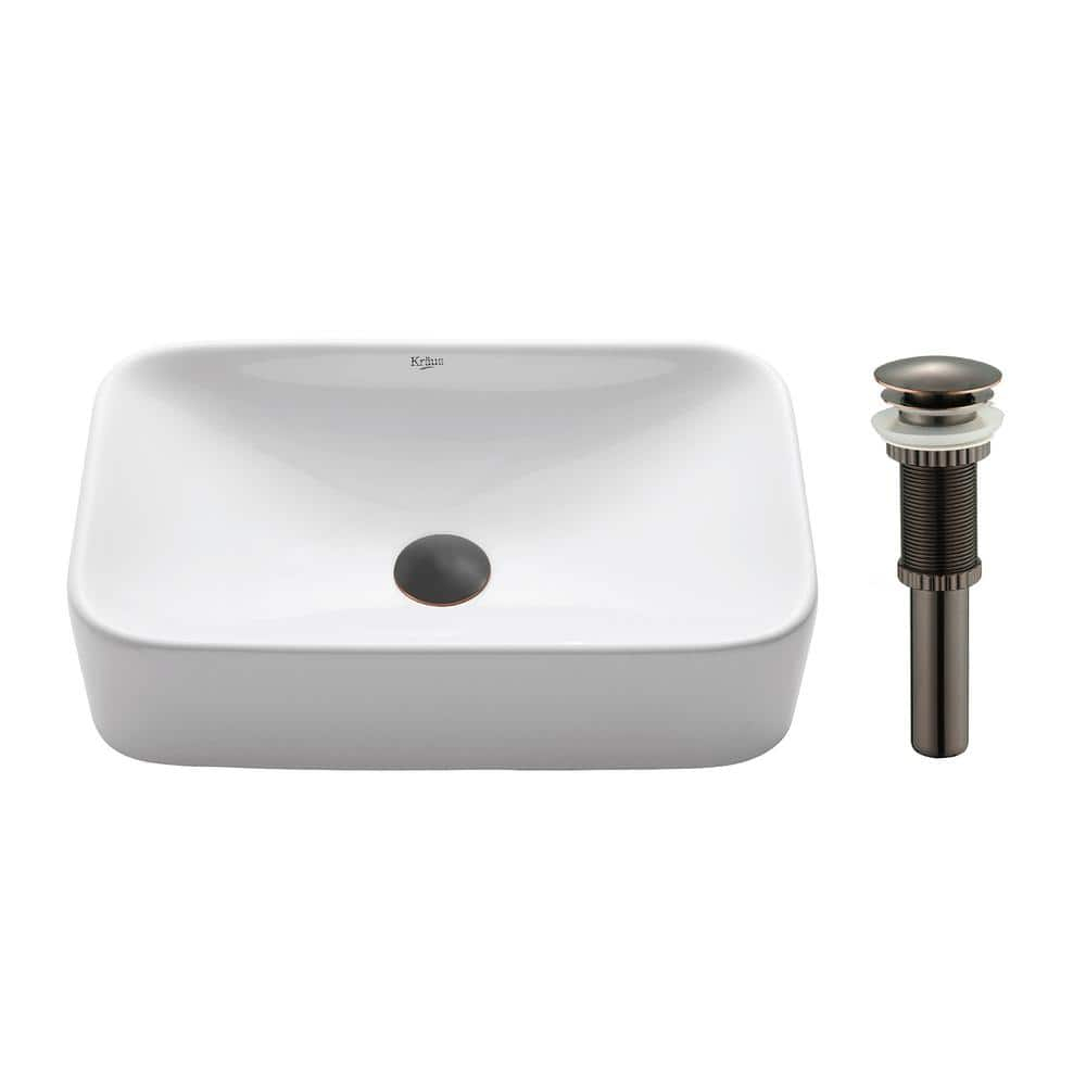 Ceramic Ceramic Rectangular Vessel Bathroom Sink