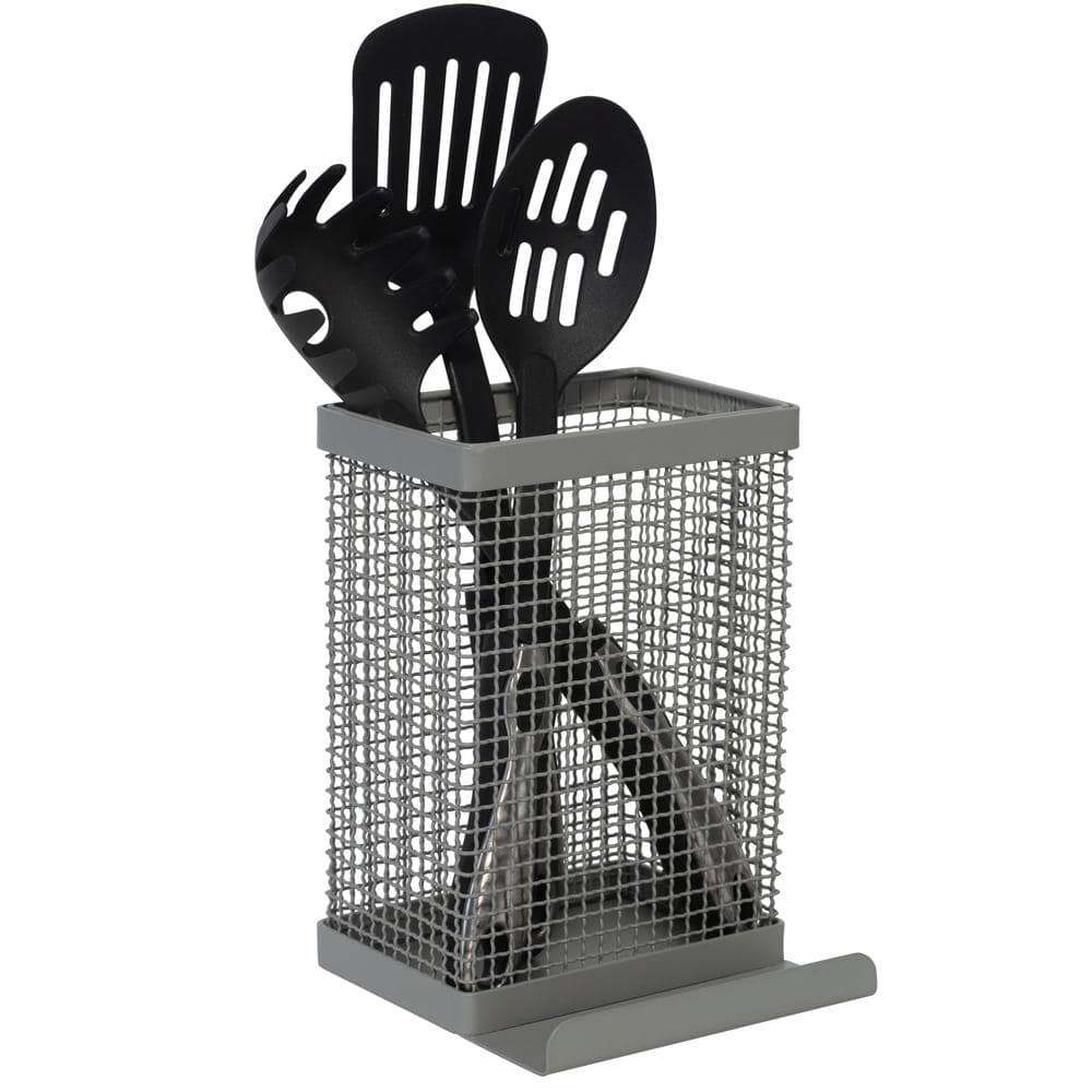 Kitchen Details Industrial Collection Tablet and Utensil Holder in Grey