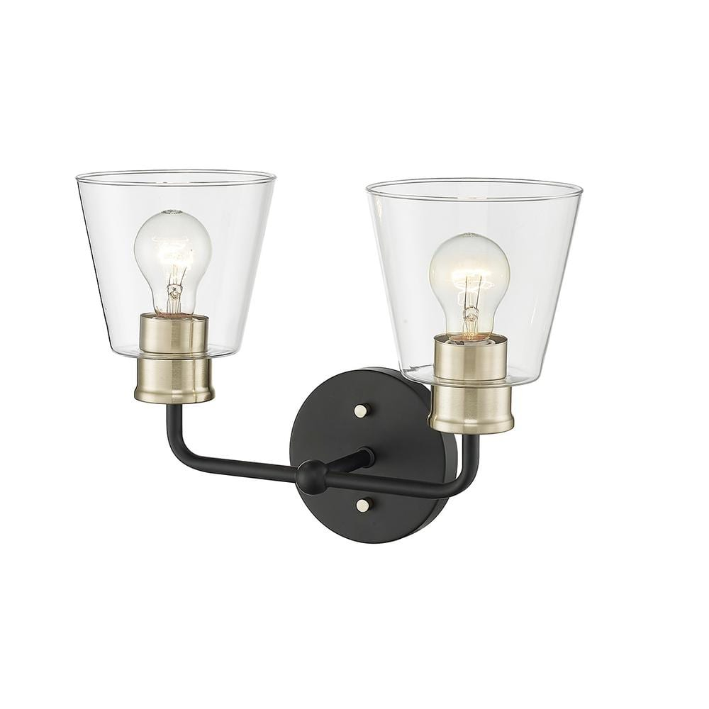 Millennium Lighting Cameron 2 - Light Vanity in  Matte Black/Modern Gold