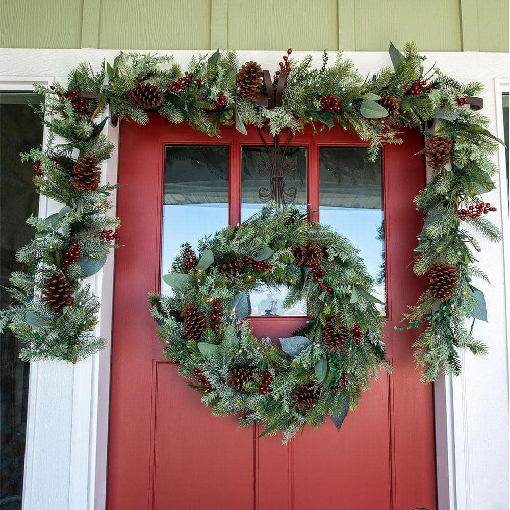 Village Lighting Winter Frost 9 ft. Pre-lit LED Garland
