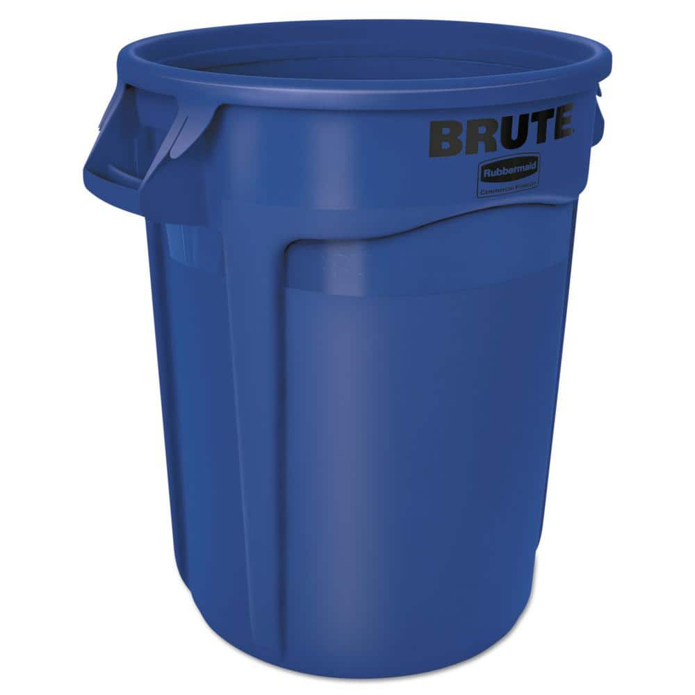 Rubbermaid Commercial Vented Round Brute Container, 32 gal, Plastic, Blue