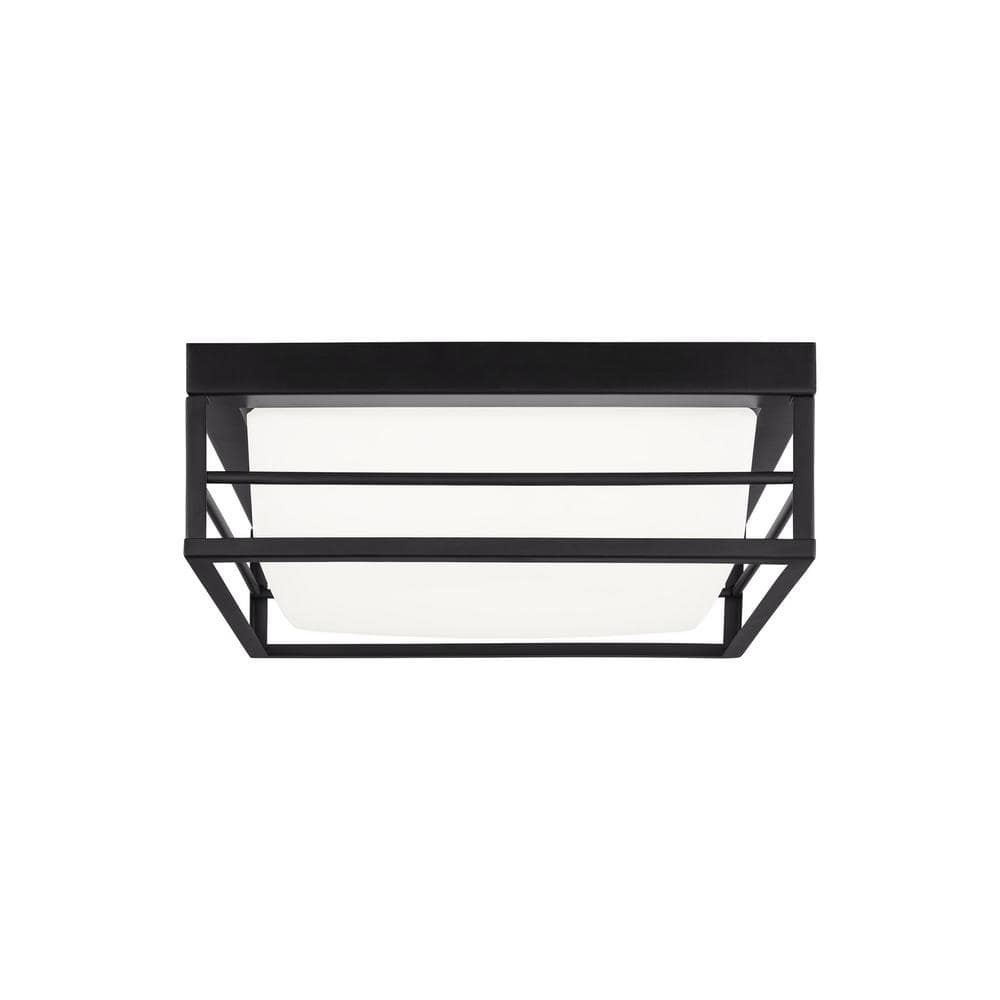 Generation Lighting Dearborn 1.0 -Light 12.0-in Matte Black Flush Mount Light