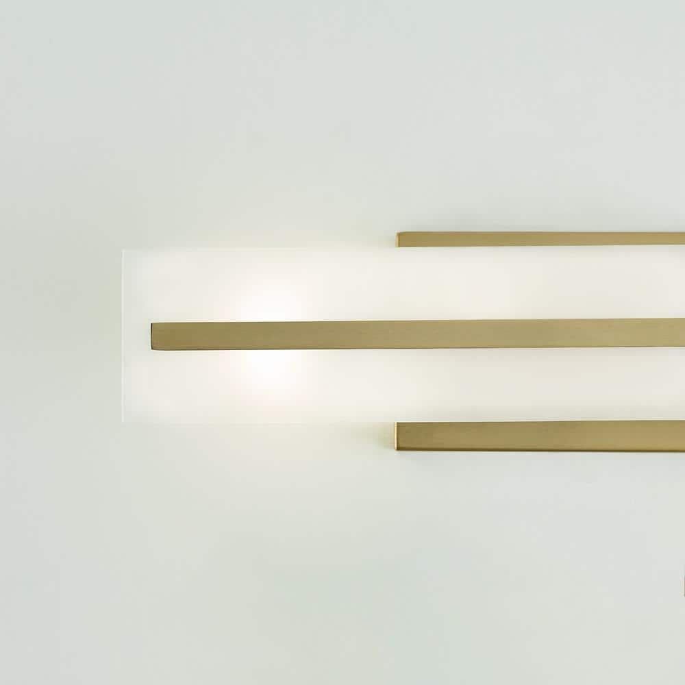 Dex Satin Brass Energy Star 2-Light Vanity with Etched Glass
