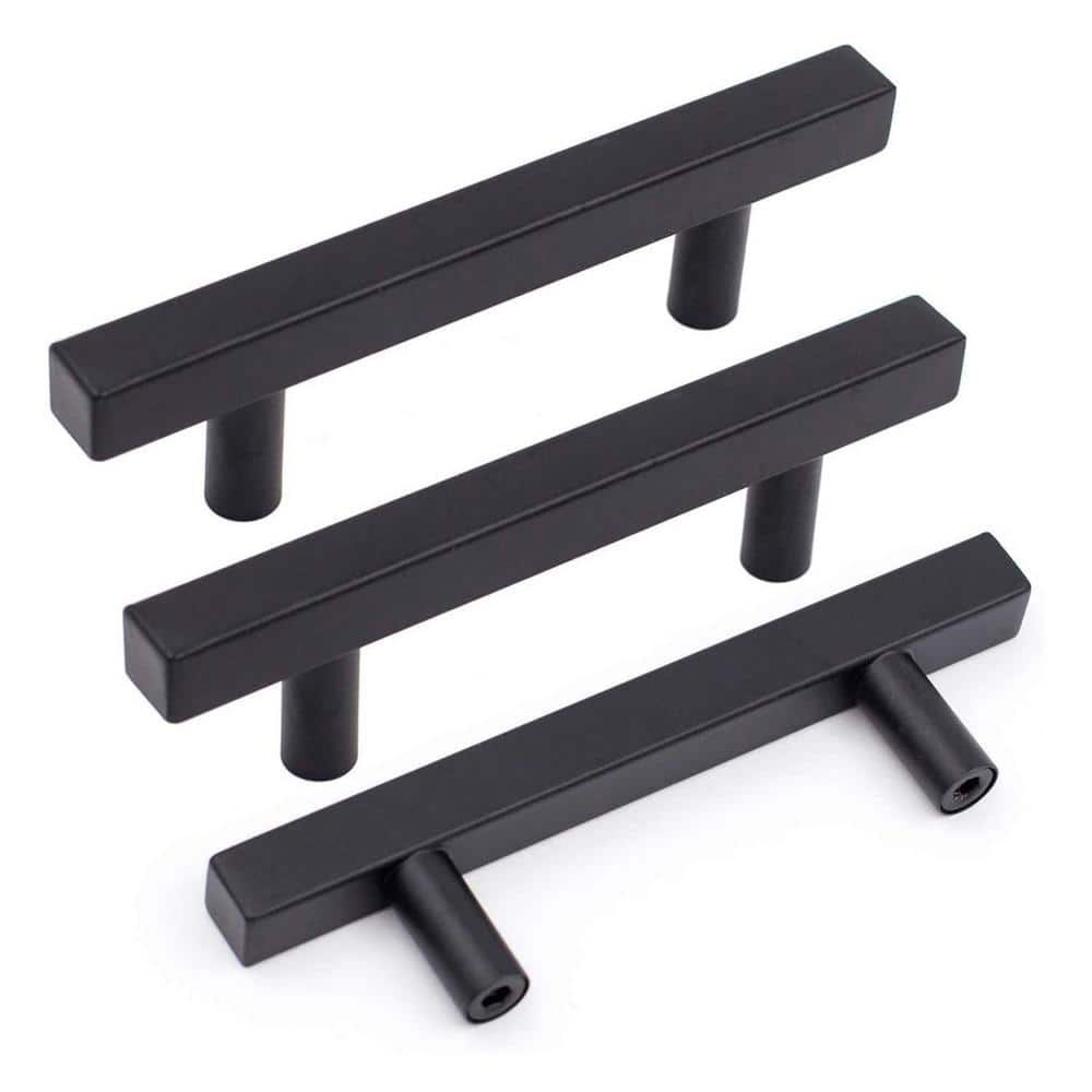 Aretha Series 6-5/16 in. (160 mm) Solid Brushed Brass Hexagon Matte Black Modern Style Cabinet Handle Cupboard Drawer Pull (5-Pack)