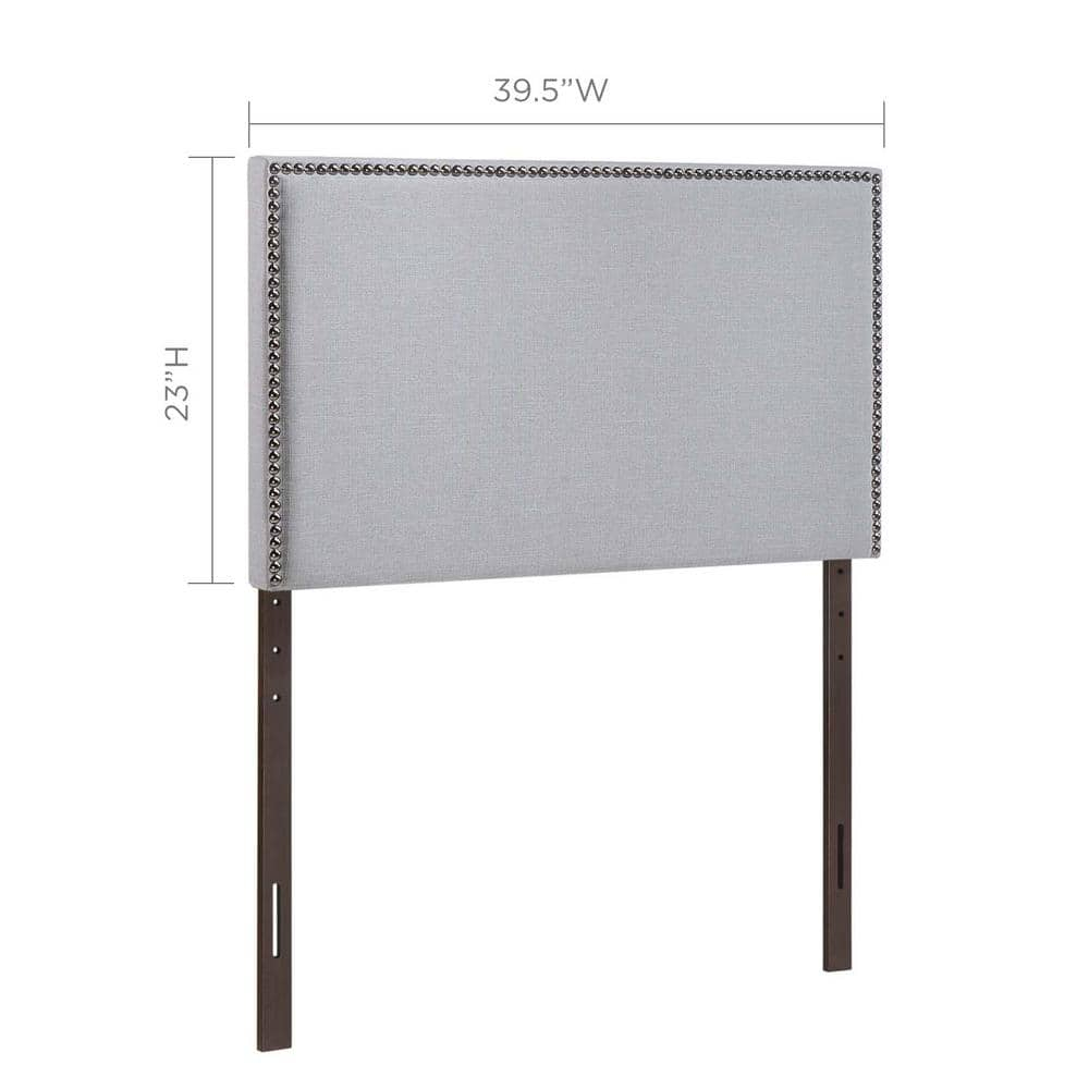 Region Sky Gray Twin Nailhead Upholstered Headboard