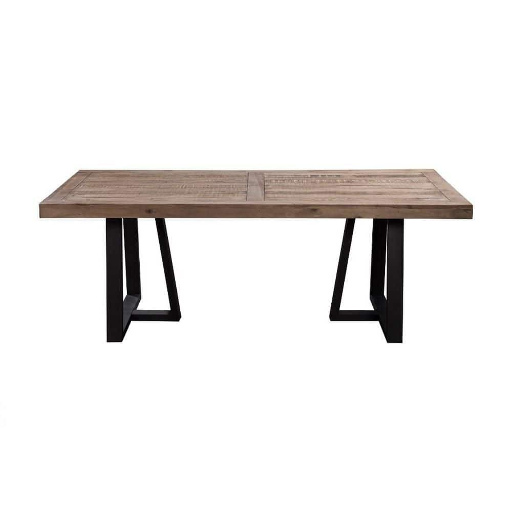 Benjara Wood And Metal Rectangular Dining Table Brown And Black