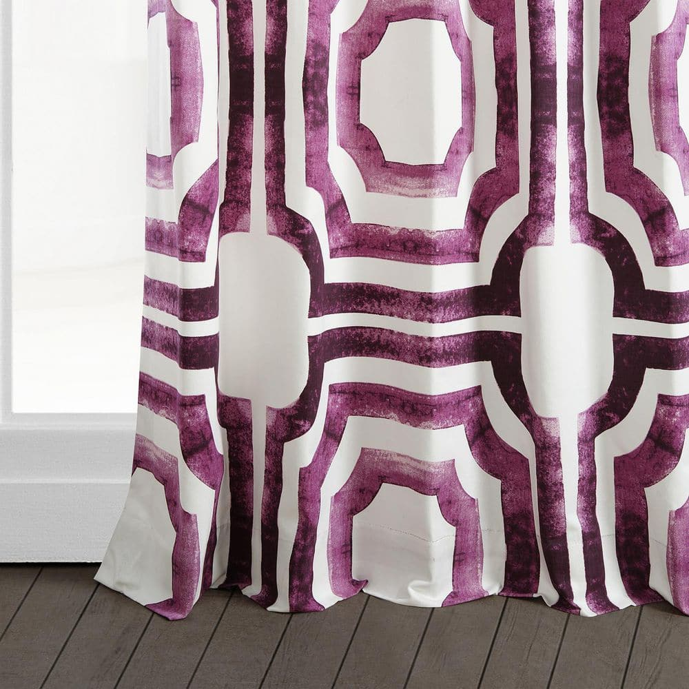 Mecca Pink Printed Cotton Curtain (1 Panel), Mecca Pink, 50W X 108L