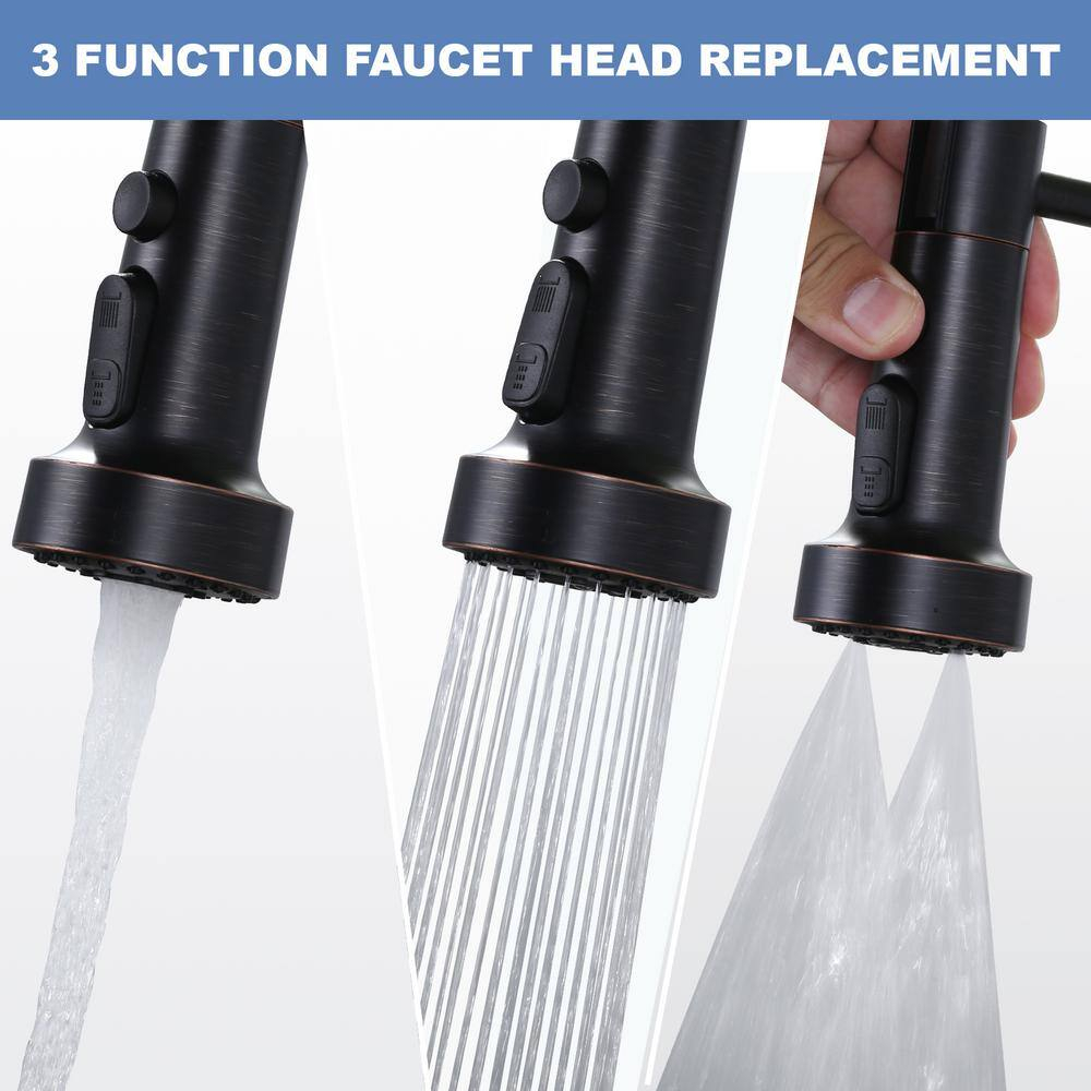 3 Function Kitchen Faucets Head Replacement with 9-Adapters in Oil Rubbed Bronze