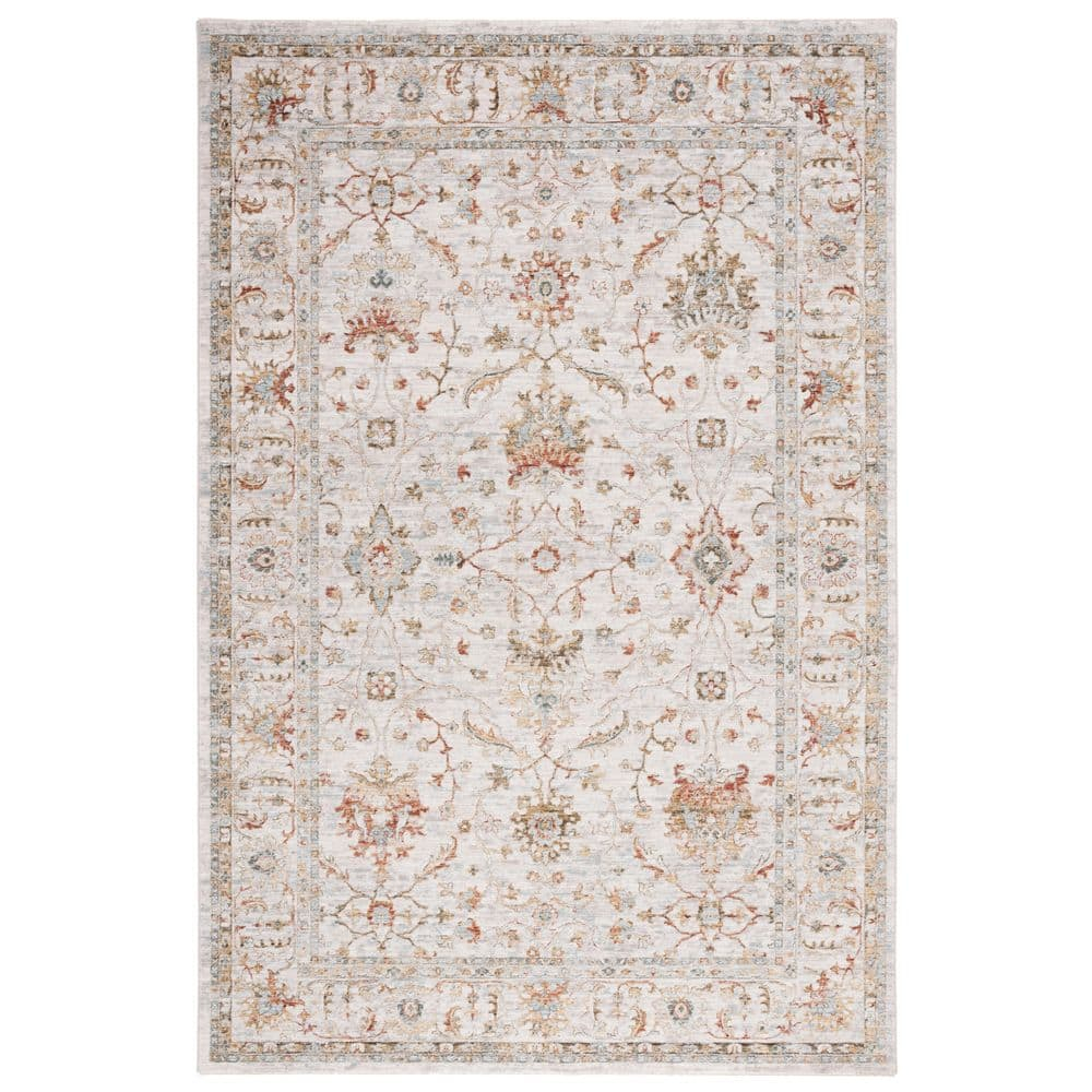 Hamilton HLT114 Power Loomed Area Rug - Ivory/Rust - 4'x6' - Safavieh.