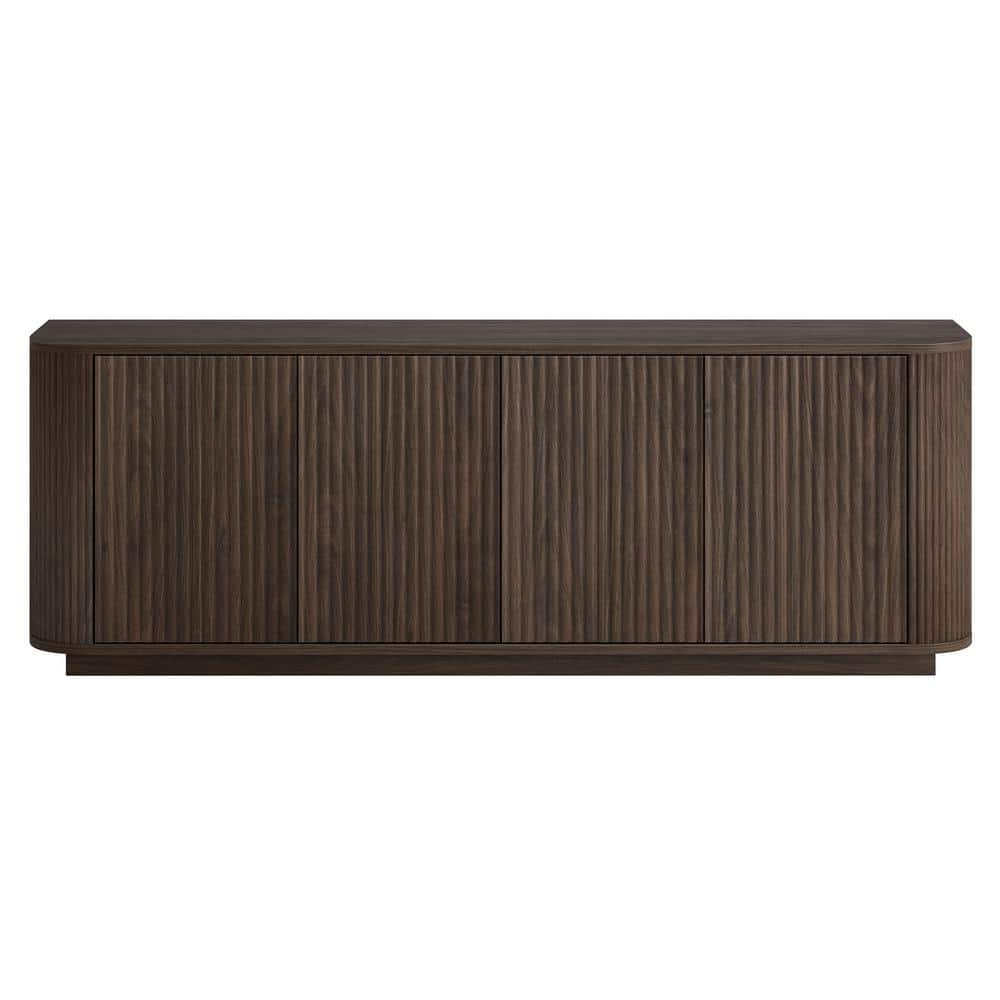 Evelyn&Zoe Canton Transitional TV Stand For TVs up to 75", Alder Brown