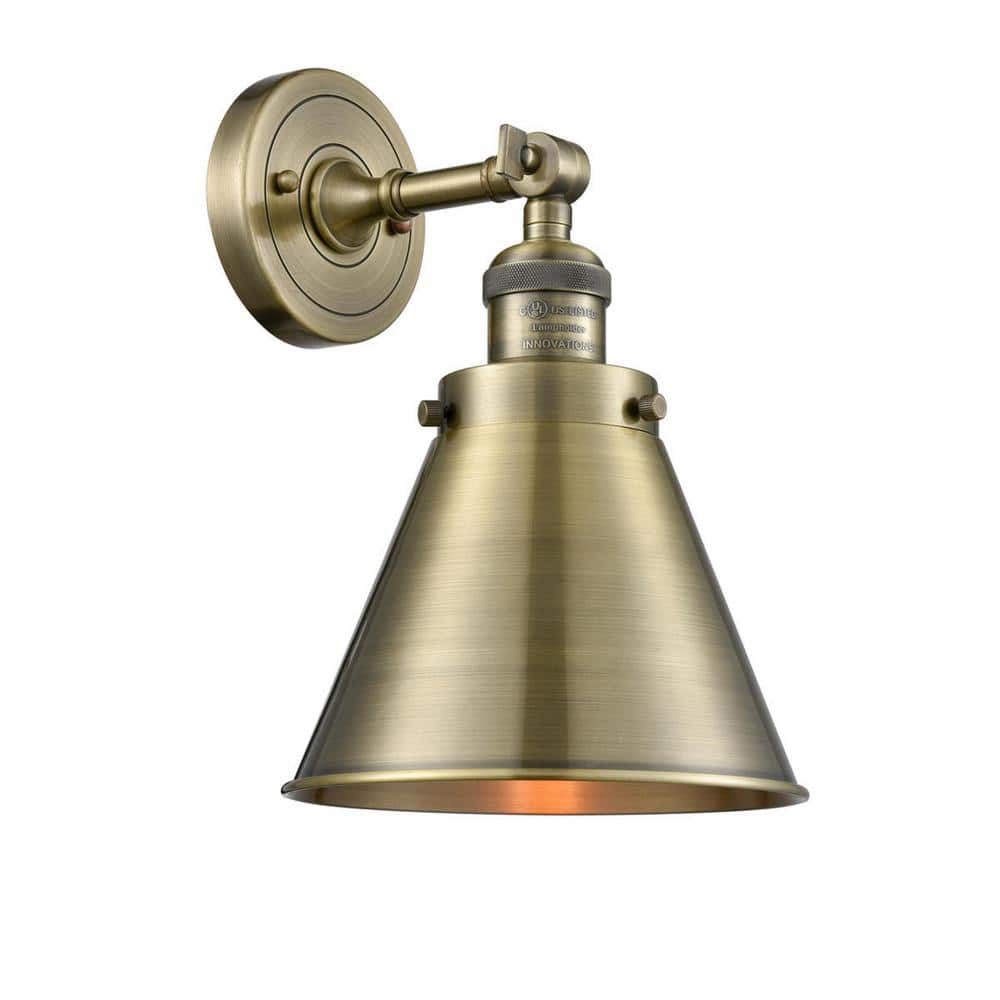 Innovations Lighting Franklin Restoration 1 - Light Sconce in  Antique Brass