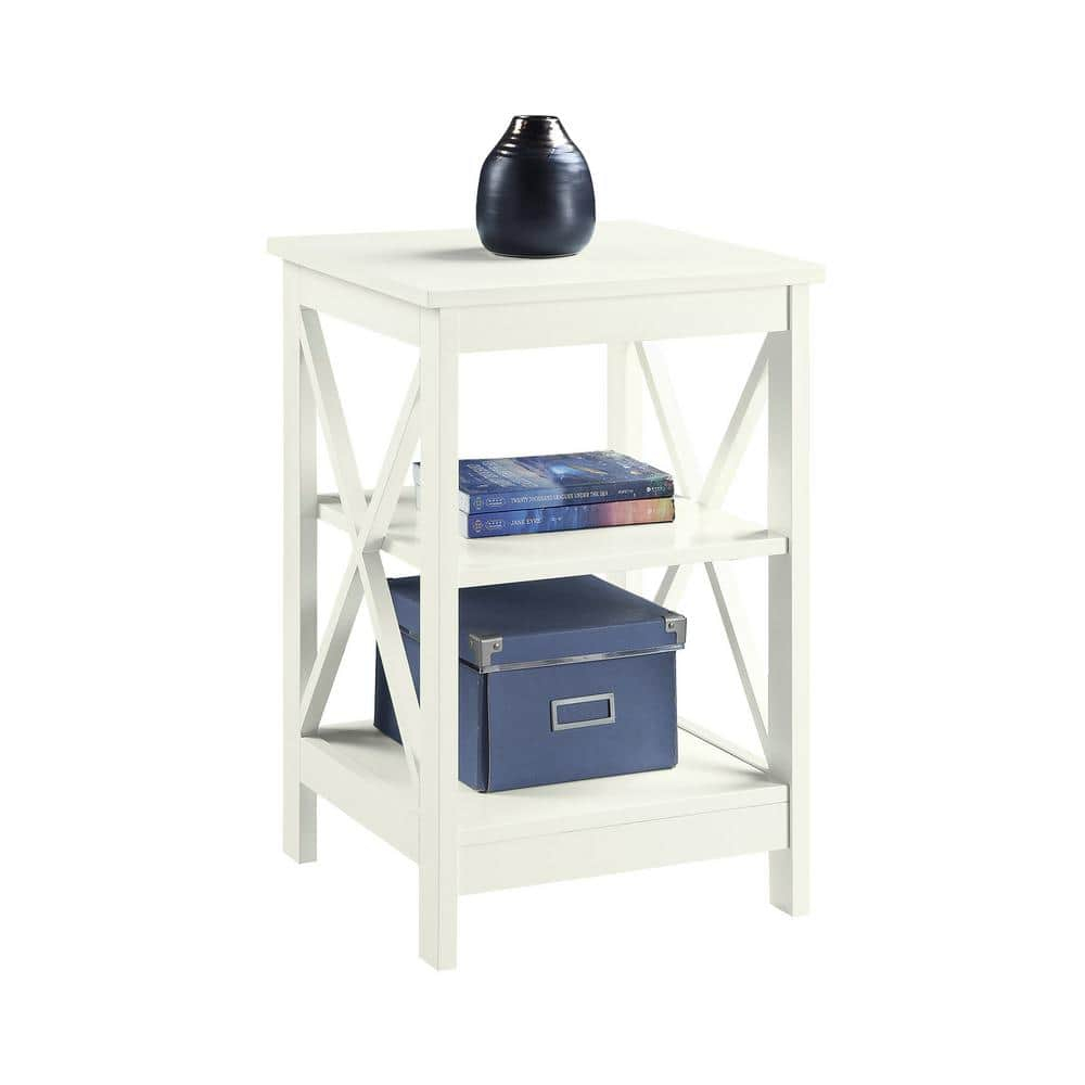 Convenience Concepts Oxford End Table with Shelves, Ivory