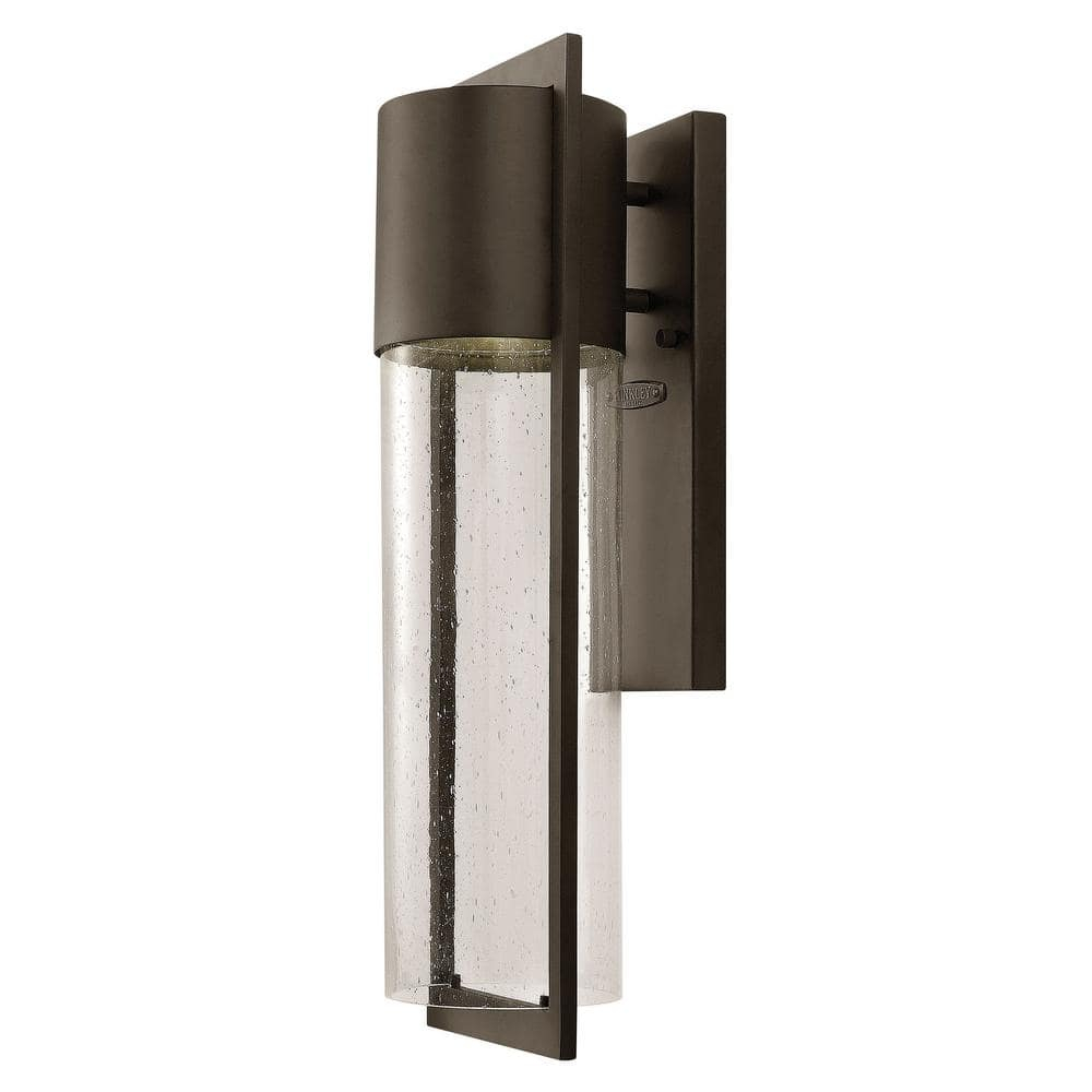Shelter Buckeye Bronze 1-Light Outdoor Wall Lantern with Clear Seedy Glass