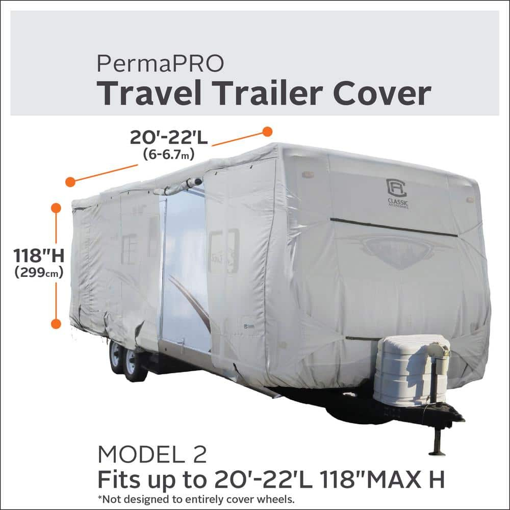 Classic Accessories 135151001 RV PermaPRO Travel Trailer Cover - 20 - 22 Ft.