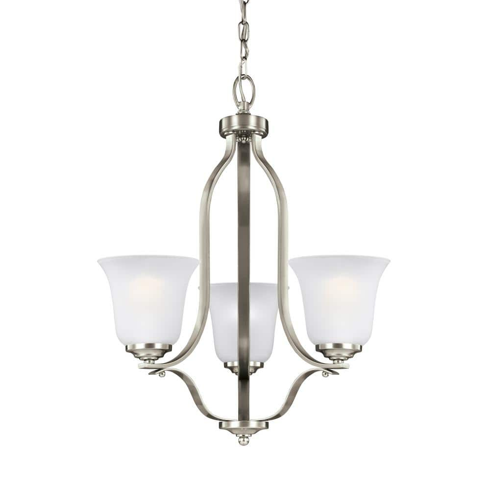 LeCeleBee Generation - Transitional Three Light Chandelier from Seagull-Emmons Collection in Pewter, Silver Finish, Brushed Nickel, Height: 22. 50 inches W...