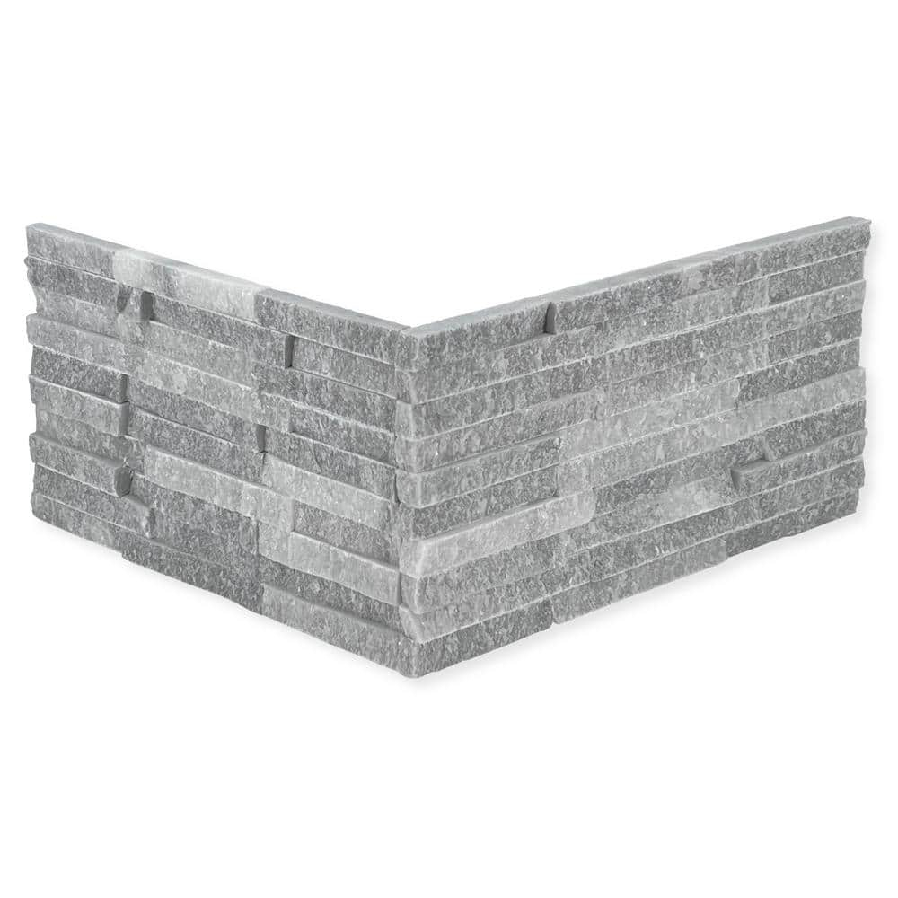 Slender Strip Corner 3in.x12in. Split Face Marble Wall Tile