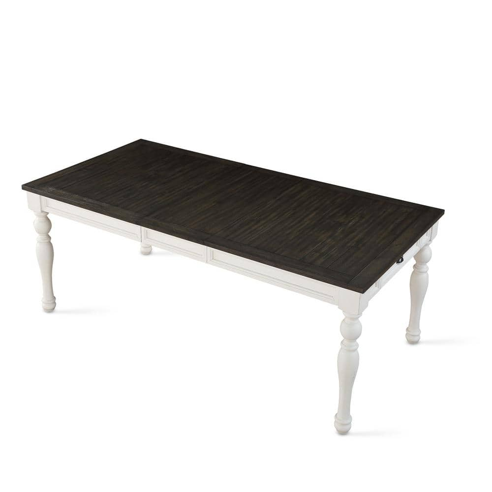 Transitional White Extendable Farmhouse Dining Table