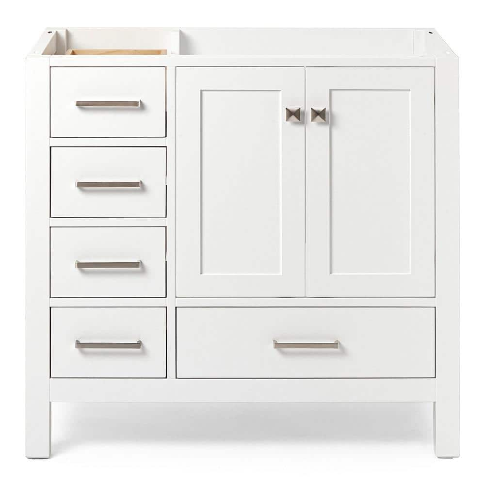 Ariel A037s-R-Bc Cambridge 36" Single Free Standing Wood Vanity Cabinet Only - White