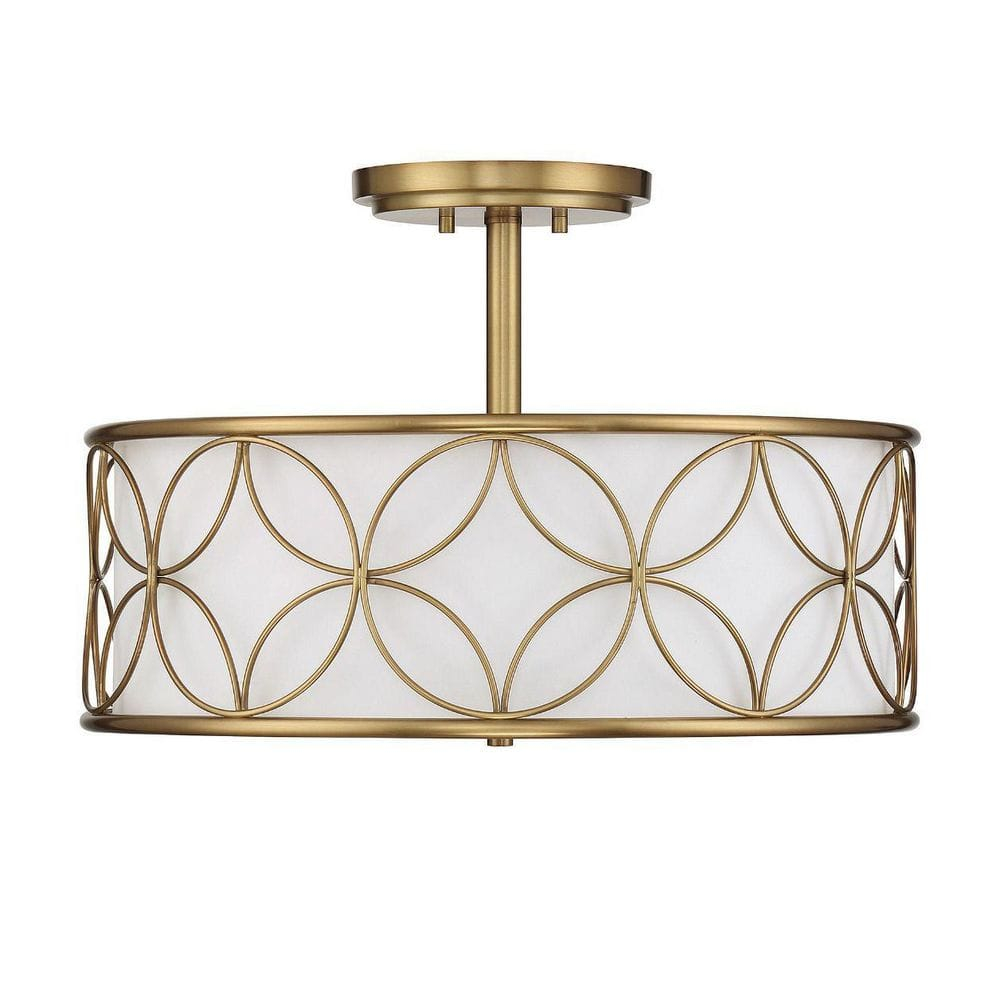Savoy House Reid 4 - Light Semi-Flush Mount in  Warm Brass