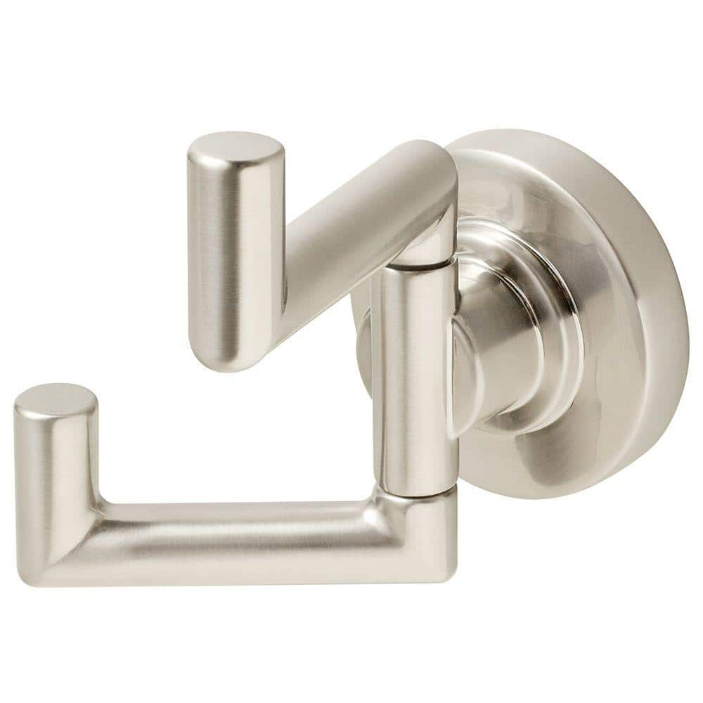 Neo Double Robe Hook in Brushed Nickel