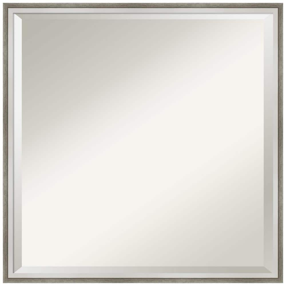 Elegant Rectangular Bronze & Silver Wood Bathroom Vanity Mirror 21x21