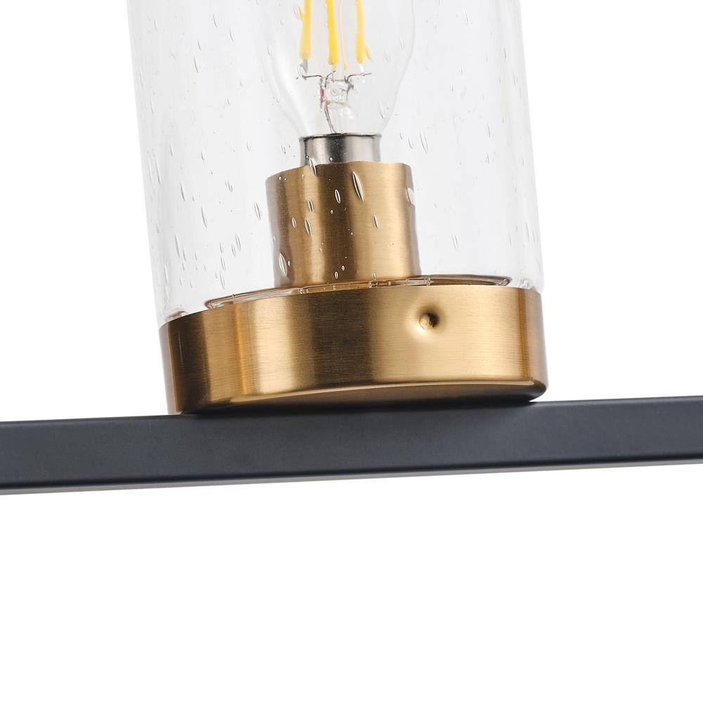 Aiwen 4-Light Bathroom Light Fixtures Modern over Mirror Wall Lamp with Clear Glass Shade Porch Wall Lamp