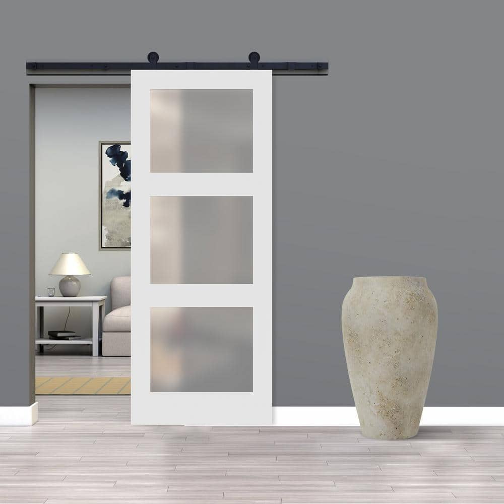 Stile Doors 80'' Solid + Manufactured Wood Glass Slab Door