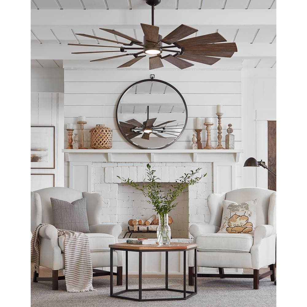 Monte Carlo Prairie Prairie 62" 14 Blade Indoor / Outdoor Dc Ceiling Fan - Grey