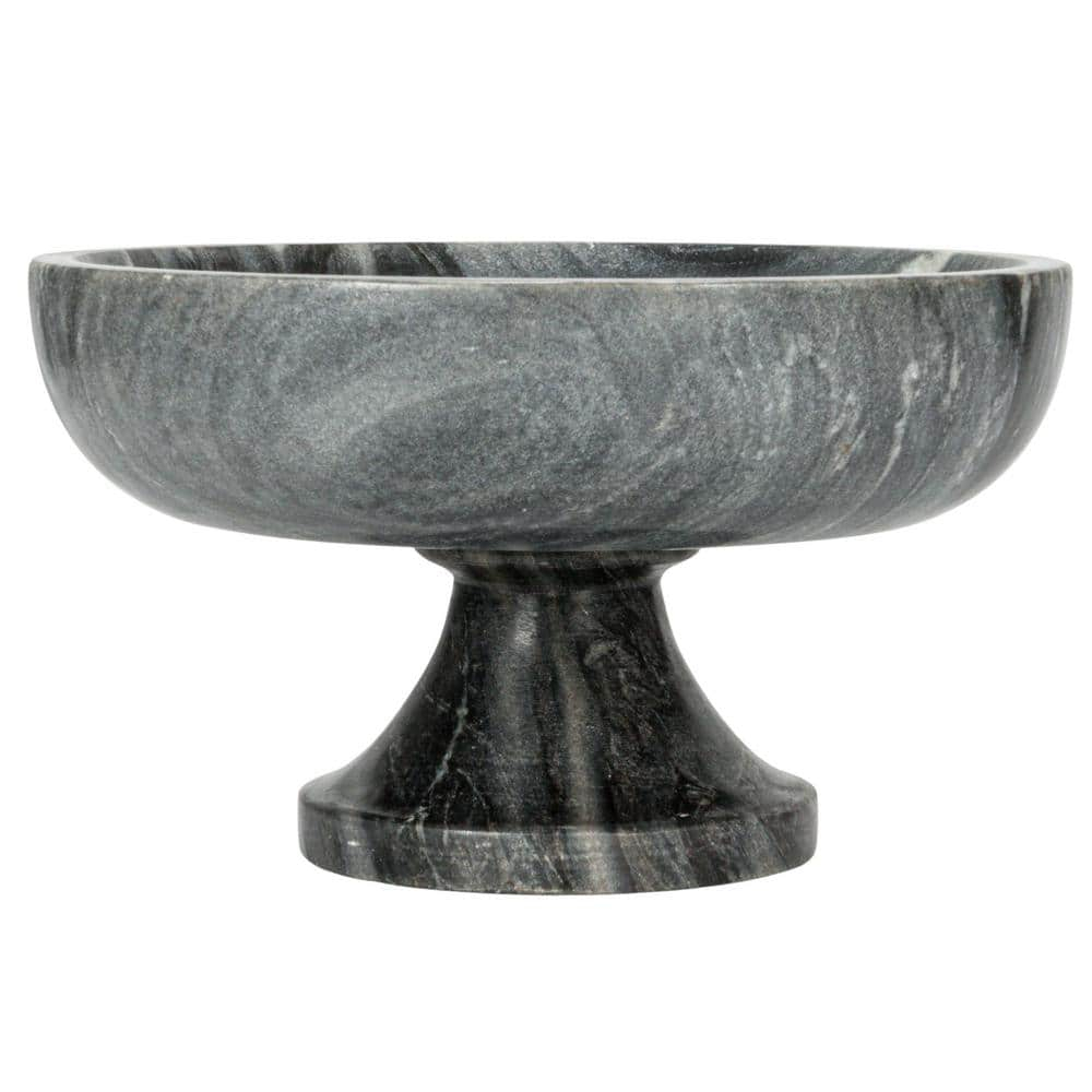 Bloomingville Marble Footed Pedestal Bowl, Grey