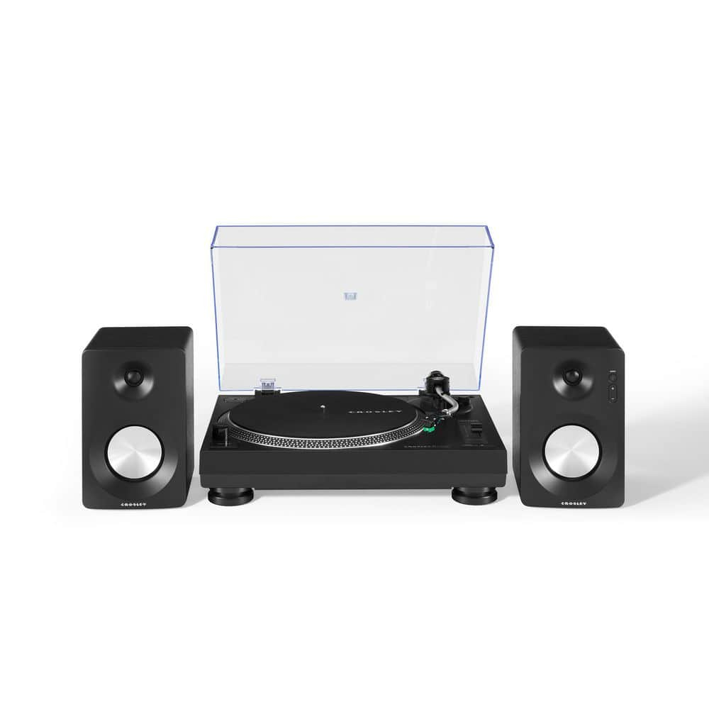 Crosley C100BT Vinyl Record Player with Speakers and Wireless Bluetooth - Audio Turntables