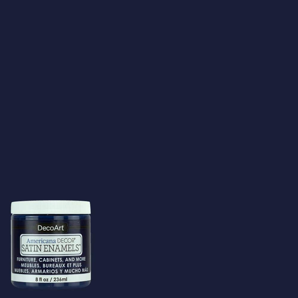 Americana Decor Satin Enamels 8oz-Dark Denim, Pk 3, Deco Art