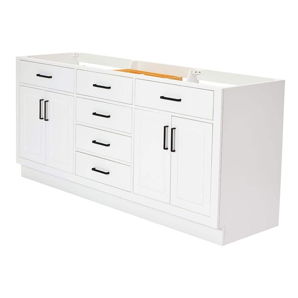 Ariel T072d-Bc Hepburn 72" Double Free Standing Vanity Cabinet Only - White